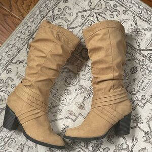 Rampage Tan Heeled Boots for Women